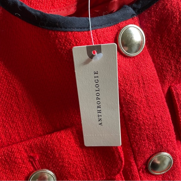 Anthropologie Maeve Shrunken Cropped Tweed Jacket Size 8 - Picture 7 of 10